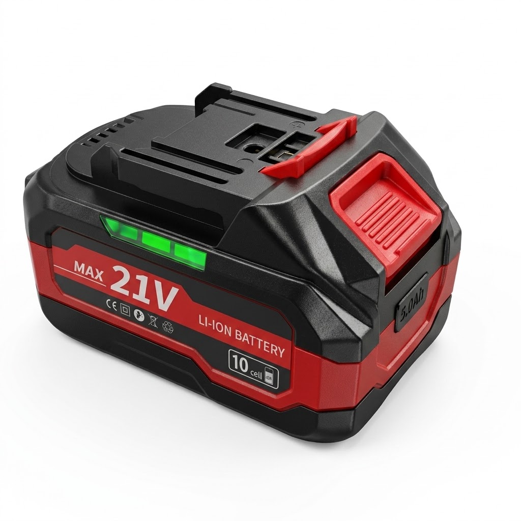 Pin Makita 5Ah màu đỏ góc nghiêng