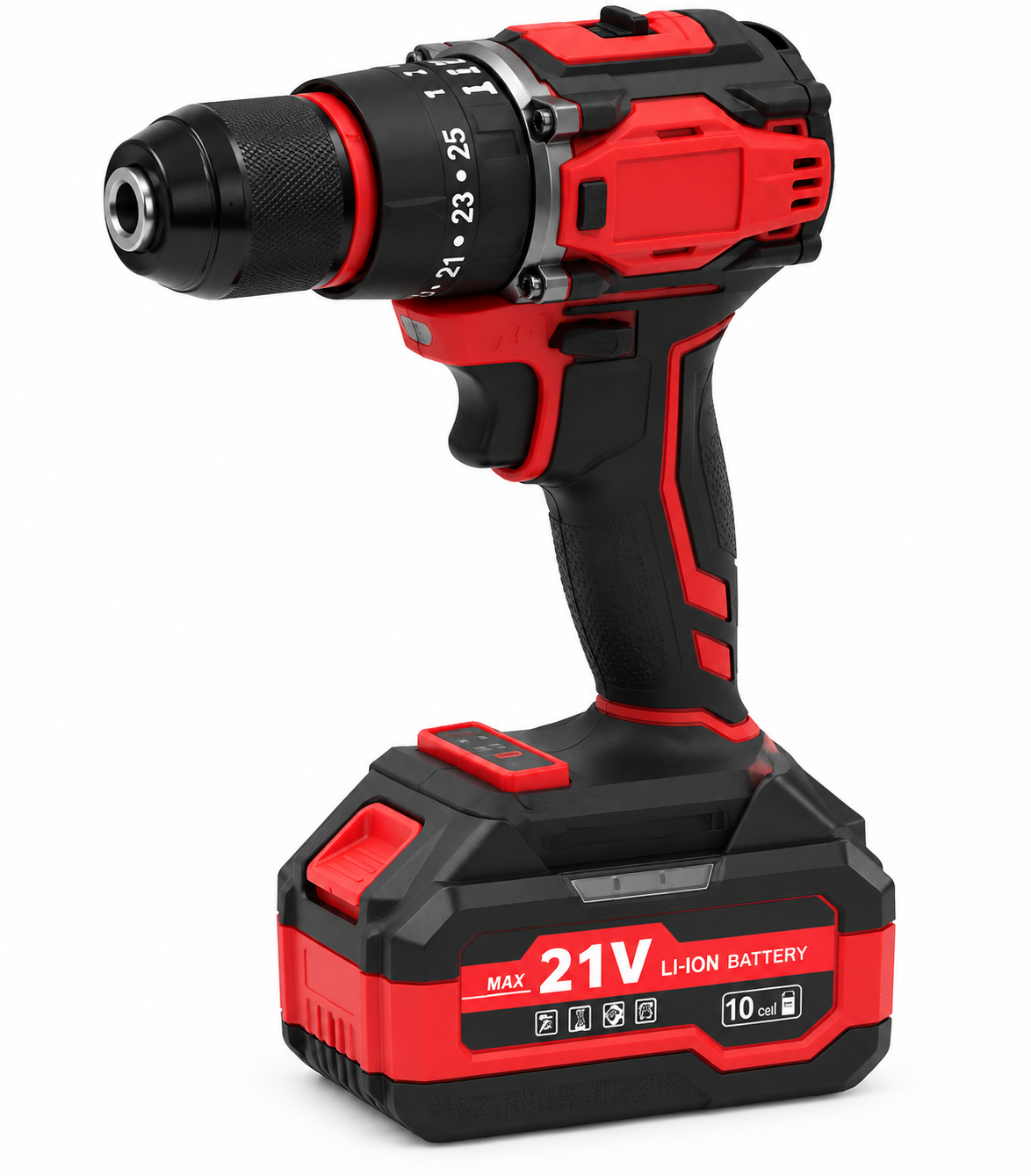 Pin Makita 5Ah màu đỏ lắp trên máy
